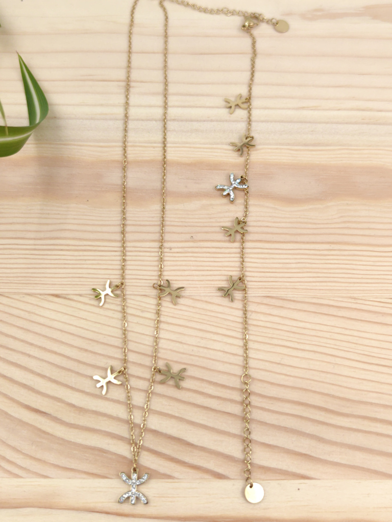 Collier Kabyle En Acier Inoxydable Doré - Neuf Avec étiquettes - Bijou Ethnique