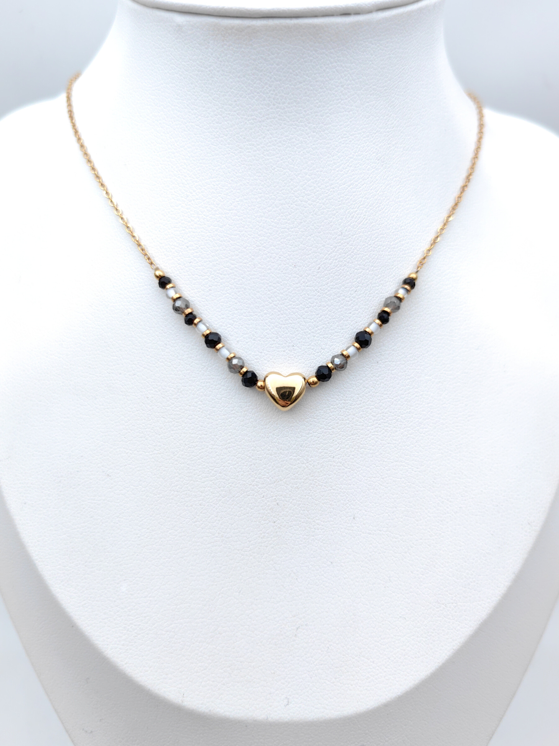 Wholesaler Glam Chic - Stainless steel heart and pearl necklace