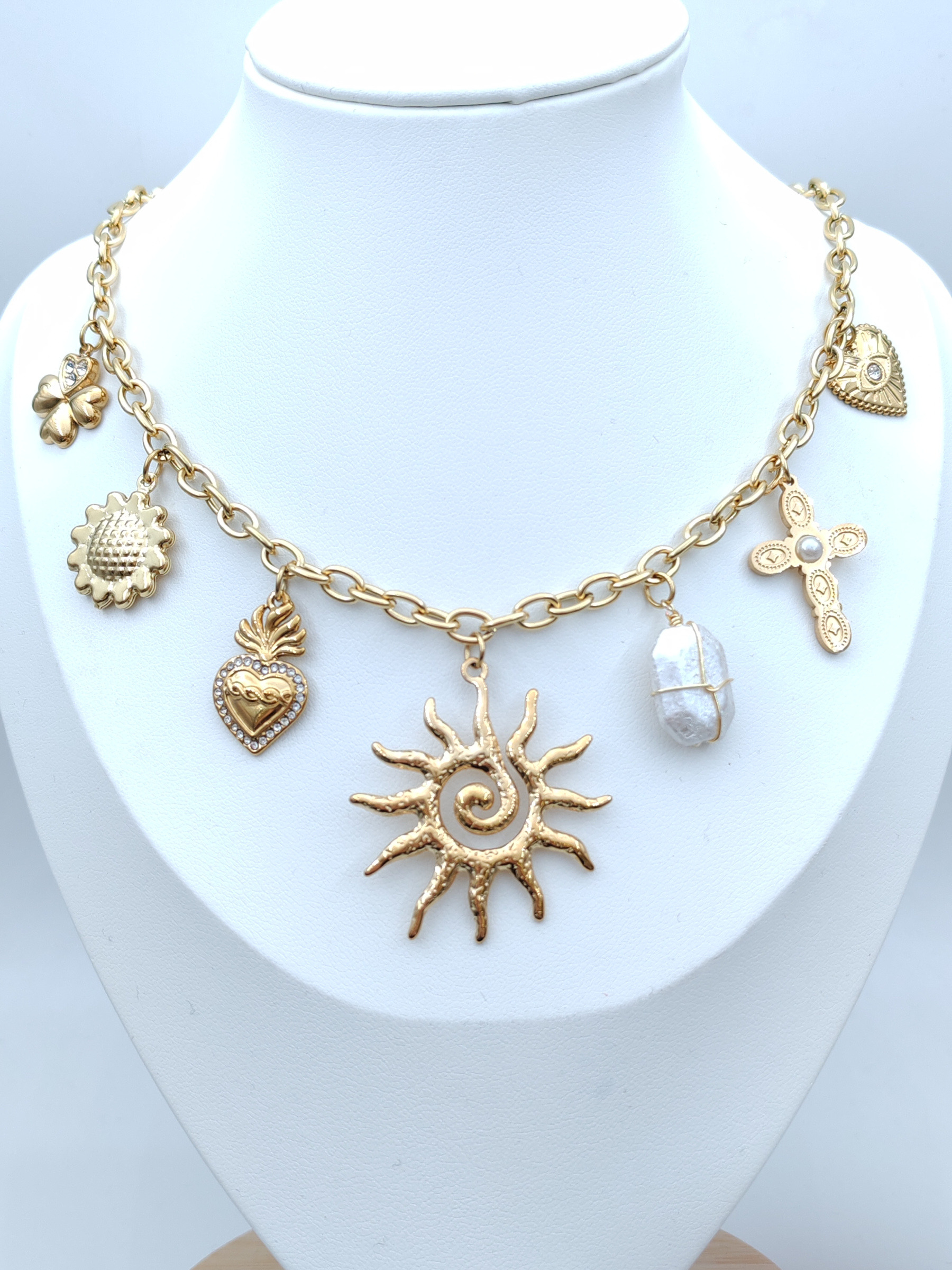 Lot 50 Breloques Acier Inoxydable Demi-Trou – Embouts Perles, Connecteurs Et Pendentifs Pour Création Bijoux DIY