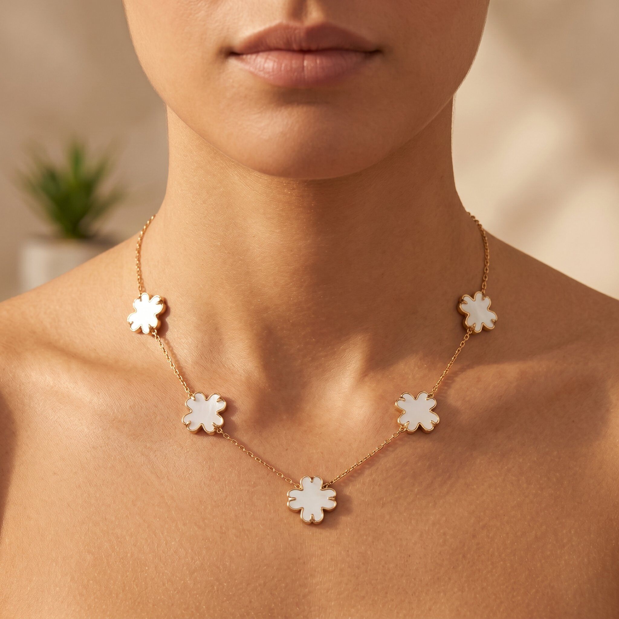 Mayorista Glam Chic - Collar de trébol de acero inoxidable
