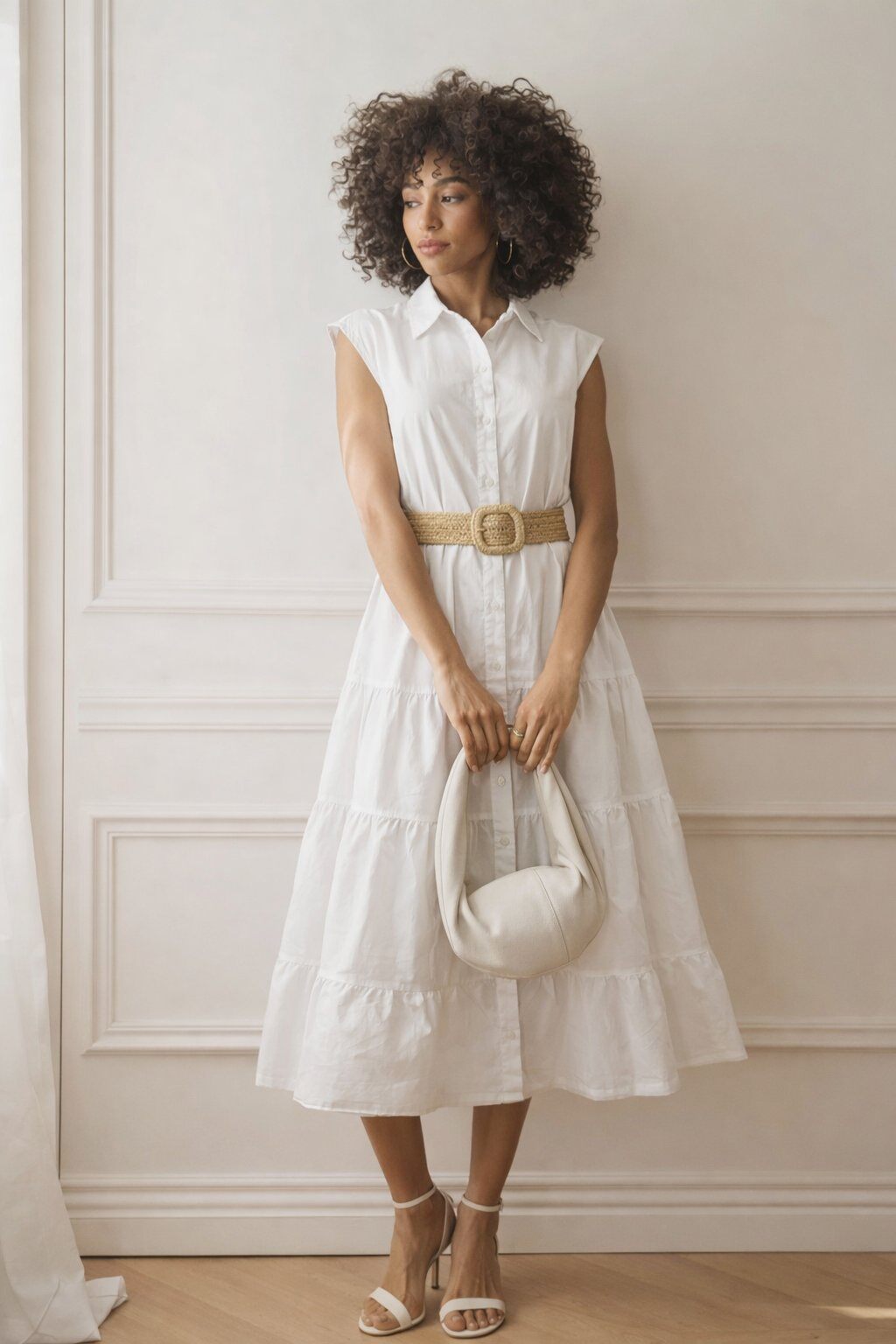 Grossiste Elle Street - Robe Longue Femme Style Chemise – Manches Courtes – Coupe Fluide – Taille Ceinturée – Élégant Casual Chic - COTON