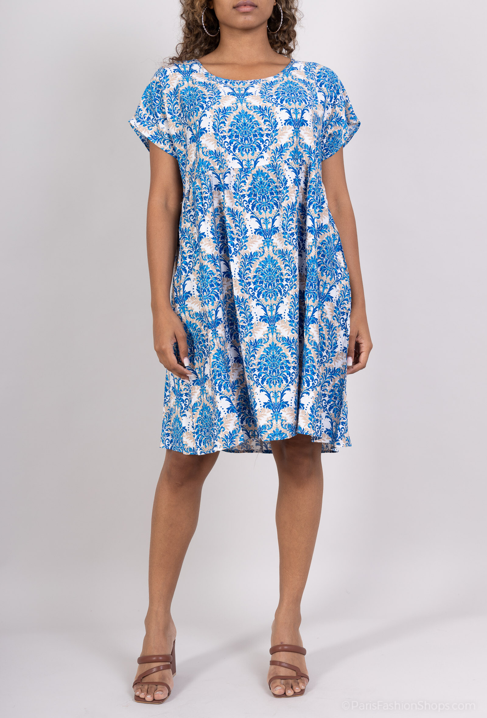 Großhändler Go Pomelo - Vestido rayas con collar