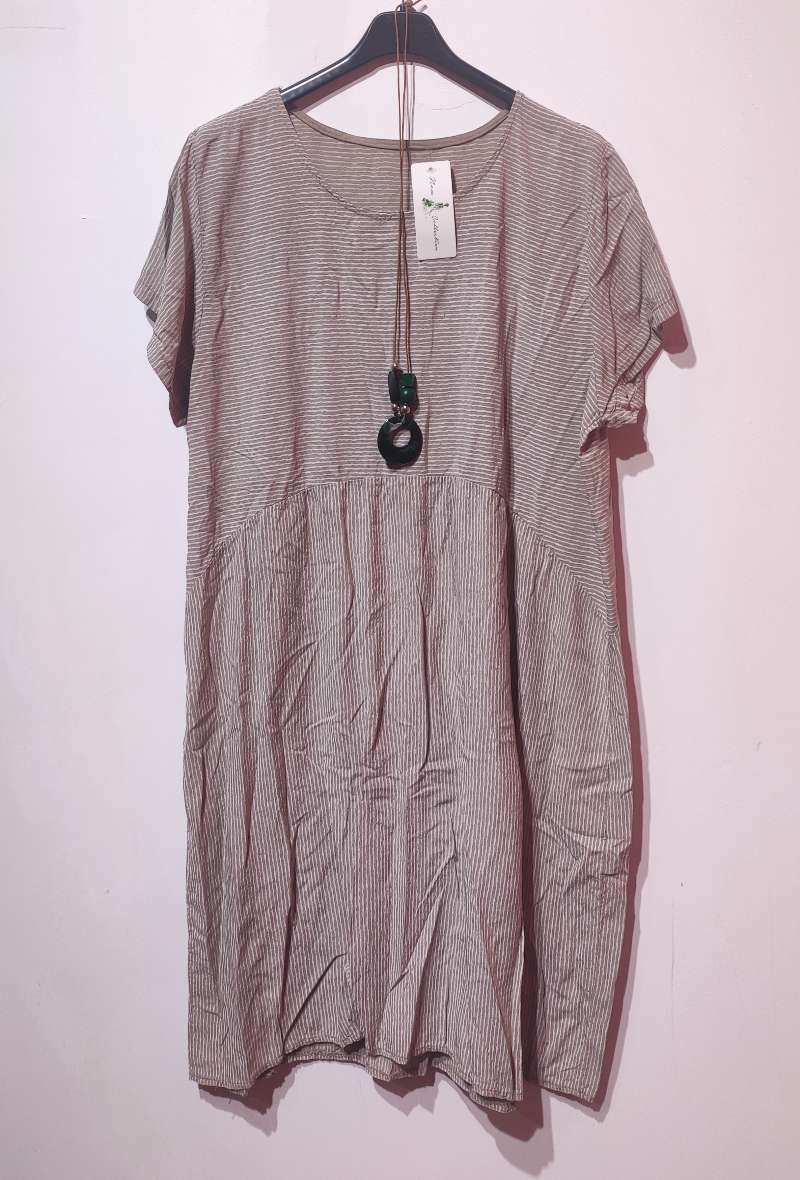 Wholesaler Go Pomelo - Striped dress with necklace