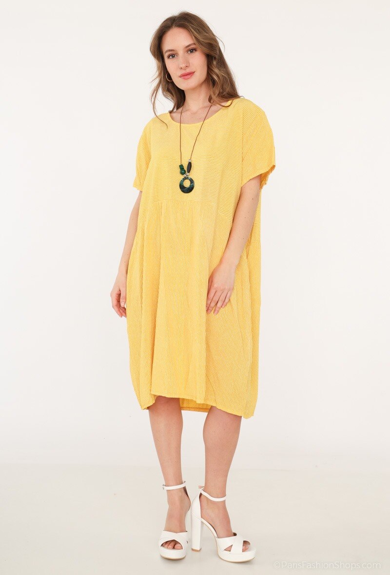 Grossiste Go Pomelo - Robe rayure avec collier