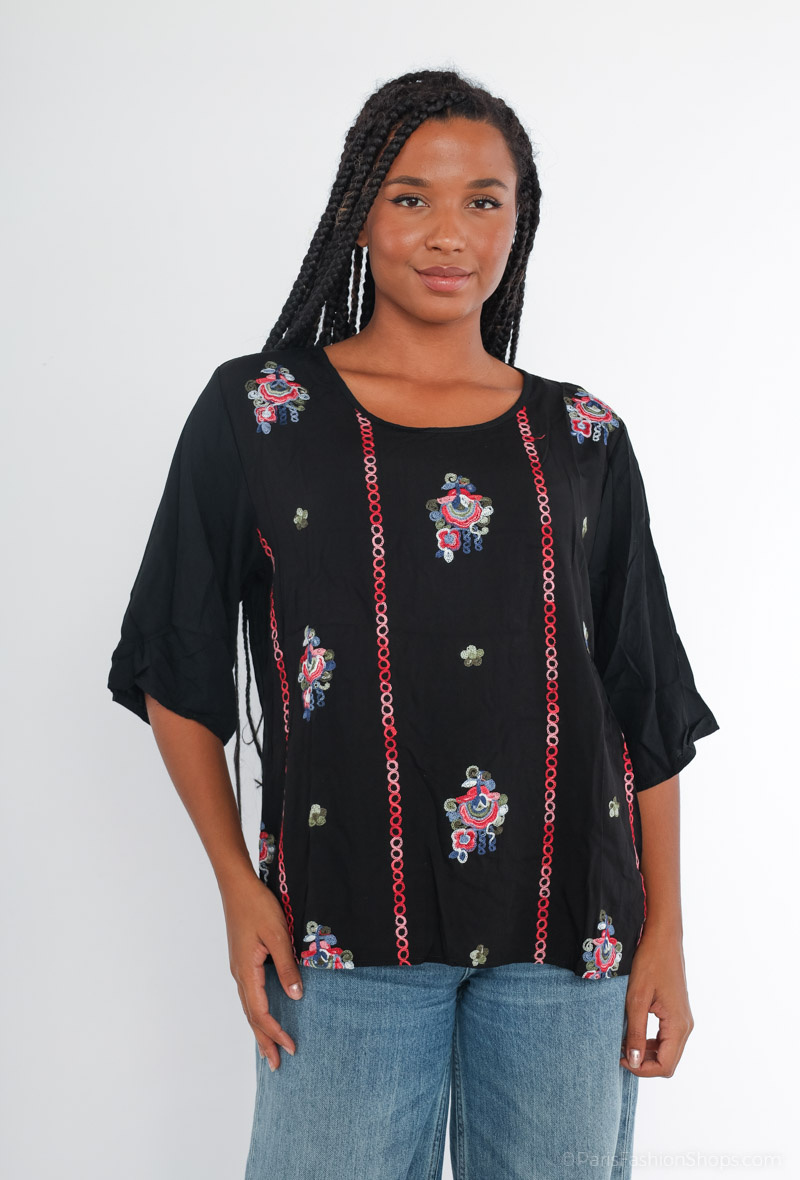 Grossiste Go Pomelo - Blouse brodée ethnique