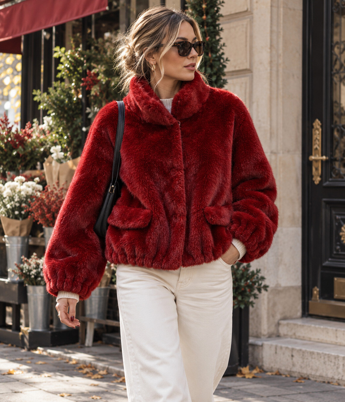 Short faux fur jacket 8040 | Paris Fashion Shops