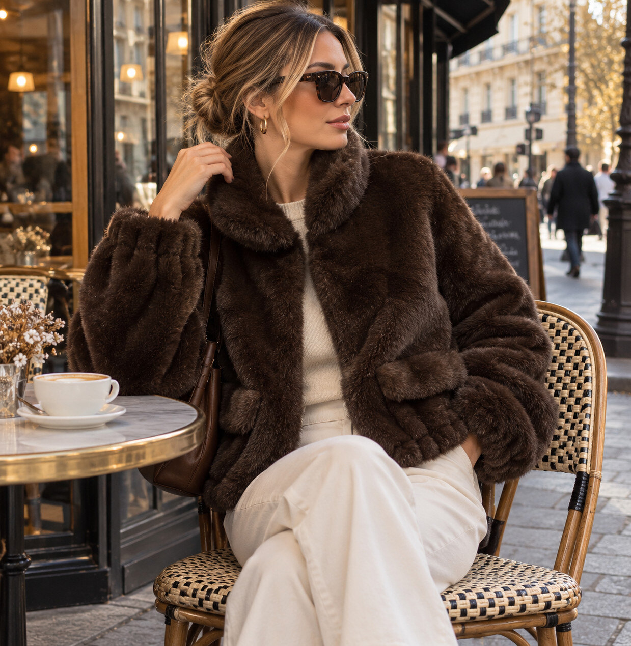 Short faux fur jacket 8040 | Paris Fashion Shops