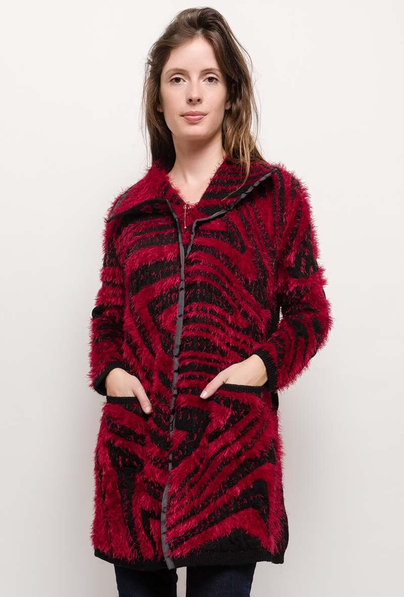 Wholesaler Gold Fashion - Printed knit cardigan with silk