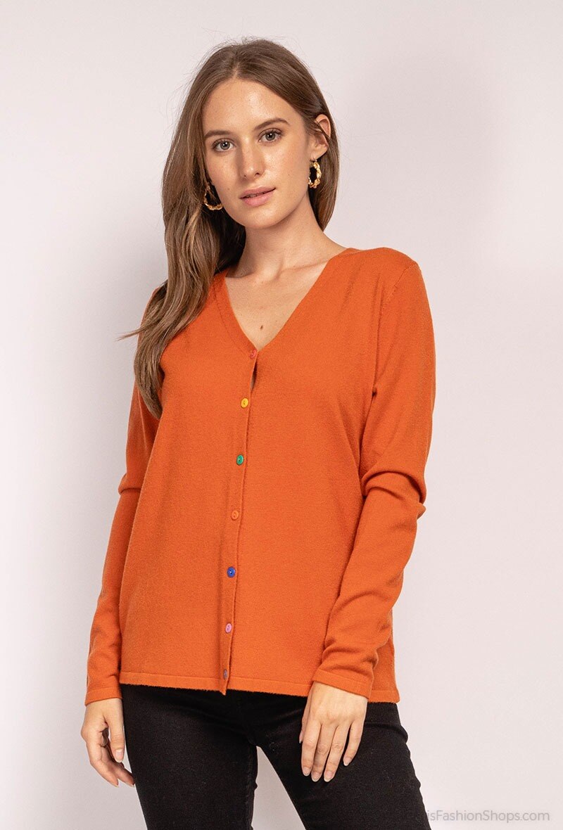 Wholesaler Gold Fashion - V-neck buttoned cardigan