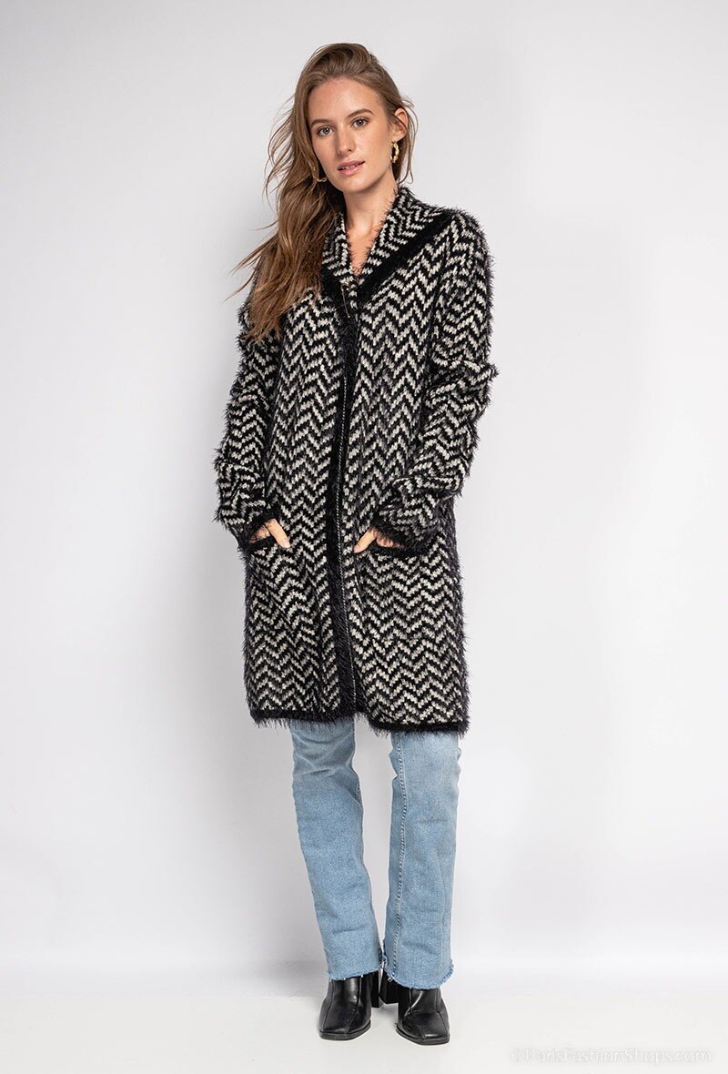 Wholesaler Gold Fashion - Printed knit cardigan with silk