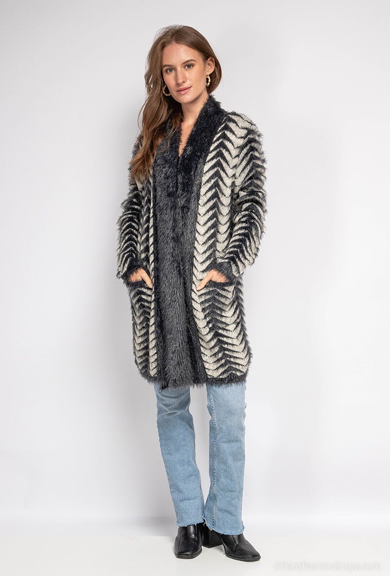 Wholesaler Gold Fashion - Printed knit cardigan with silk