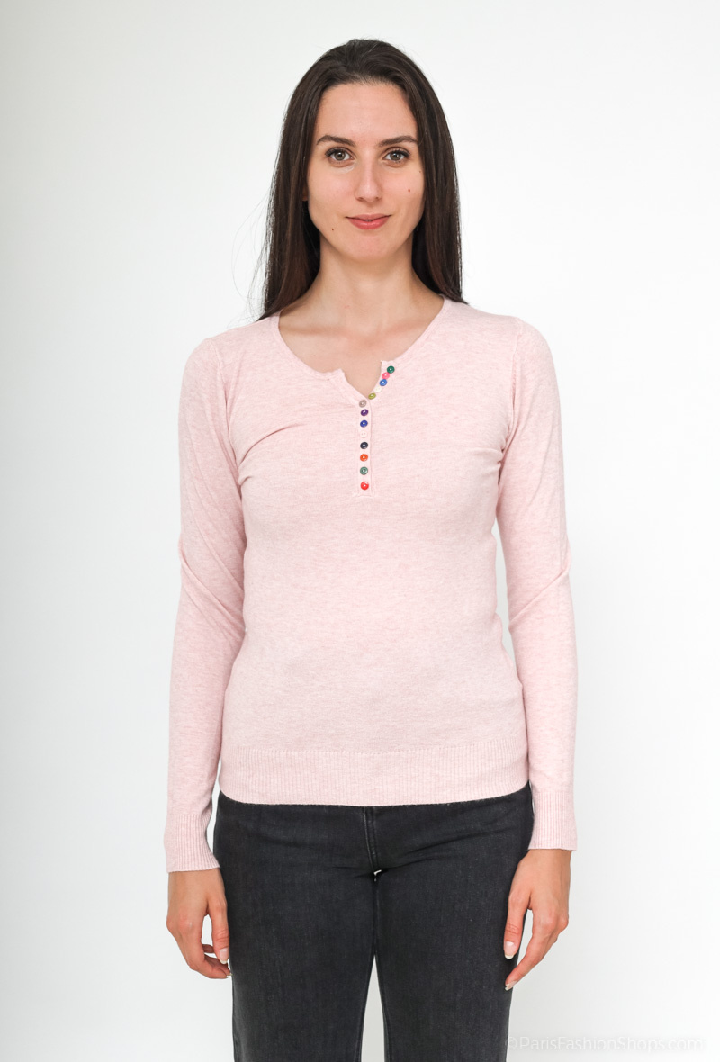 Wholesaler Gold Fashion - Sweater with multicolored buttons