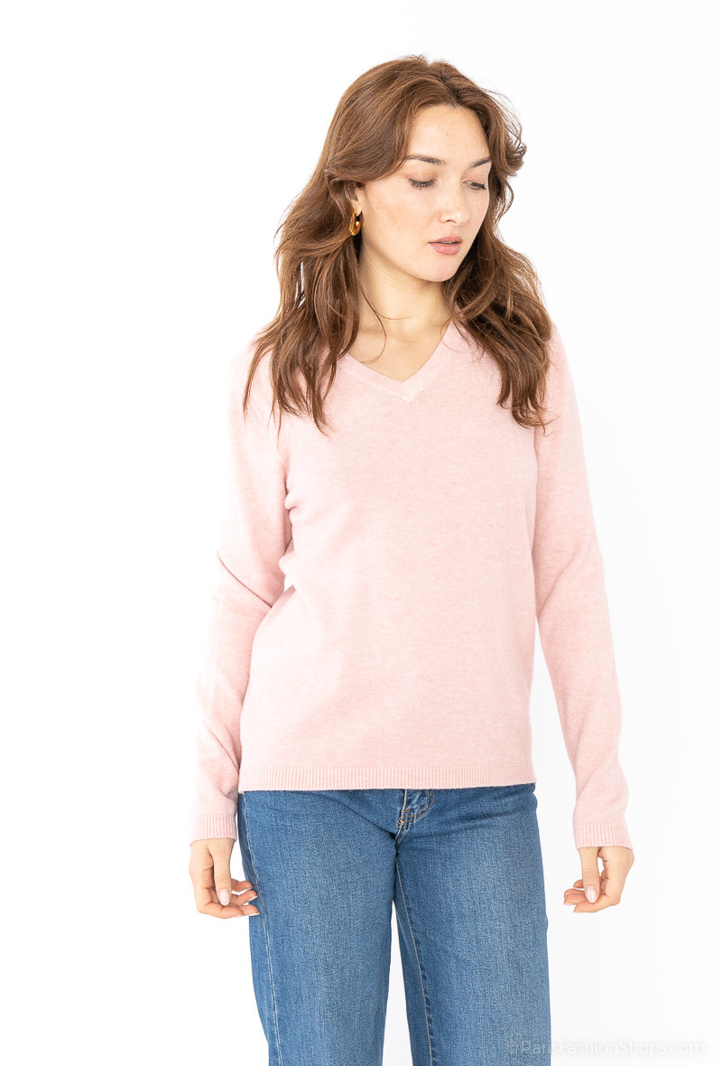 Wholesaler Gold Fashion - V-neck sweater with multi-colored buttons on the side