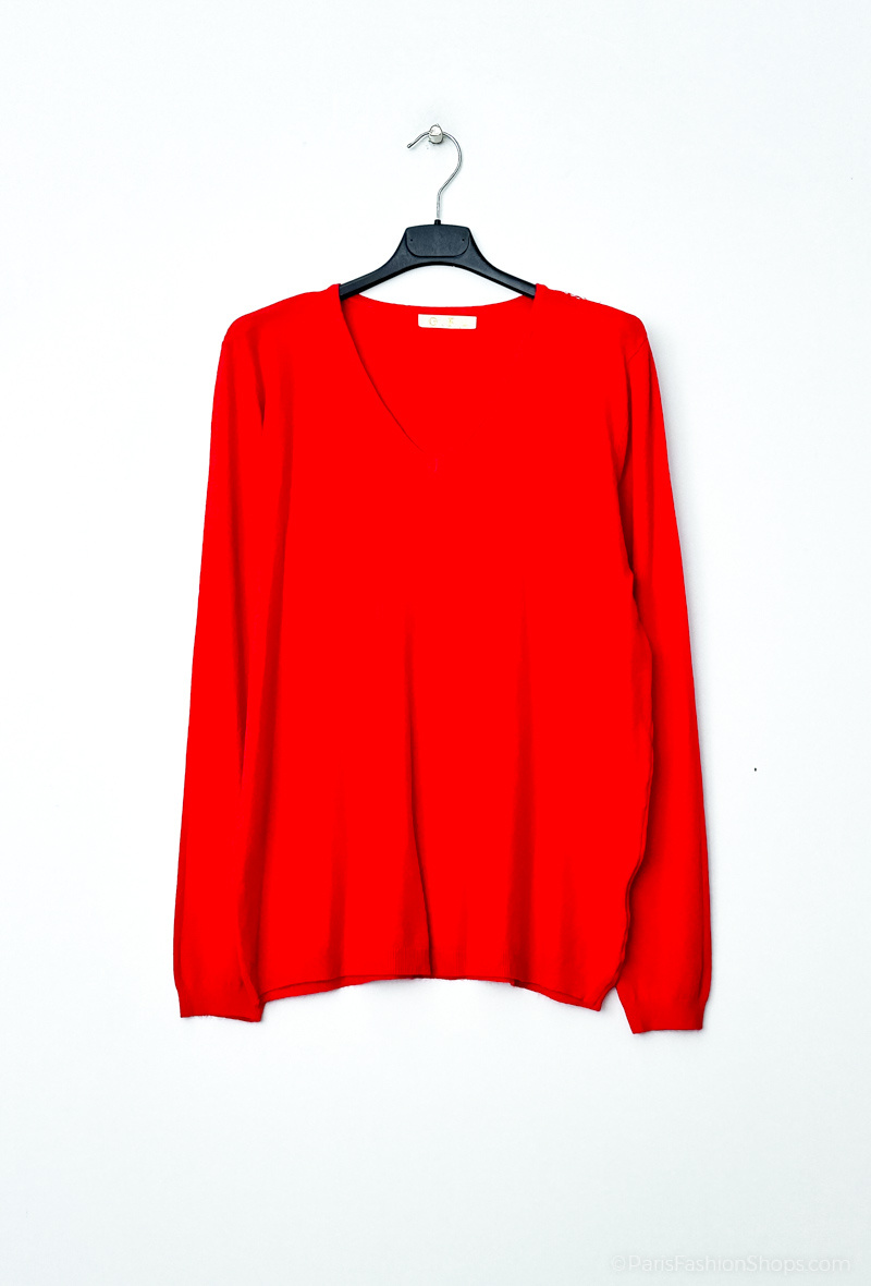 Wholesaler Gold Fashion - V-neck knit sweater