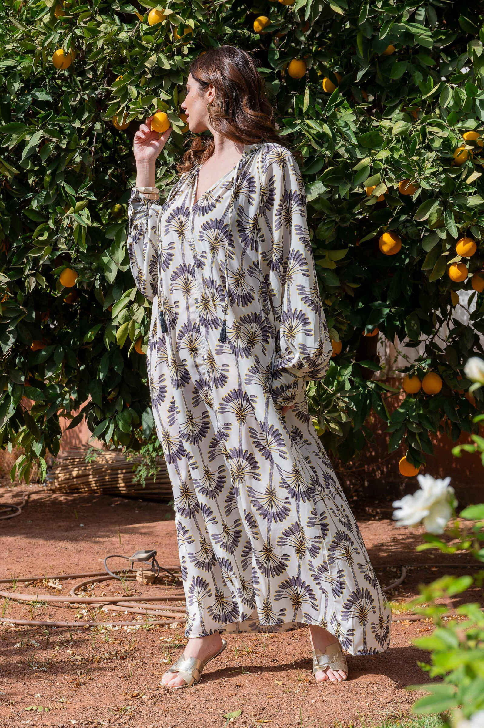 Mayorista Gold & Silver - Vestidos Lustik estampados de manga larga