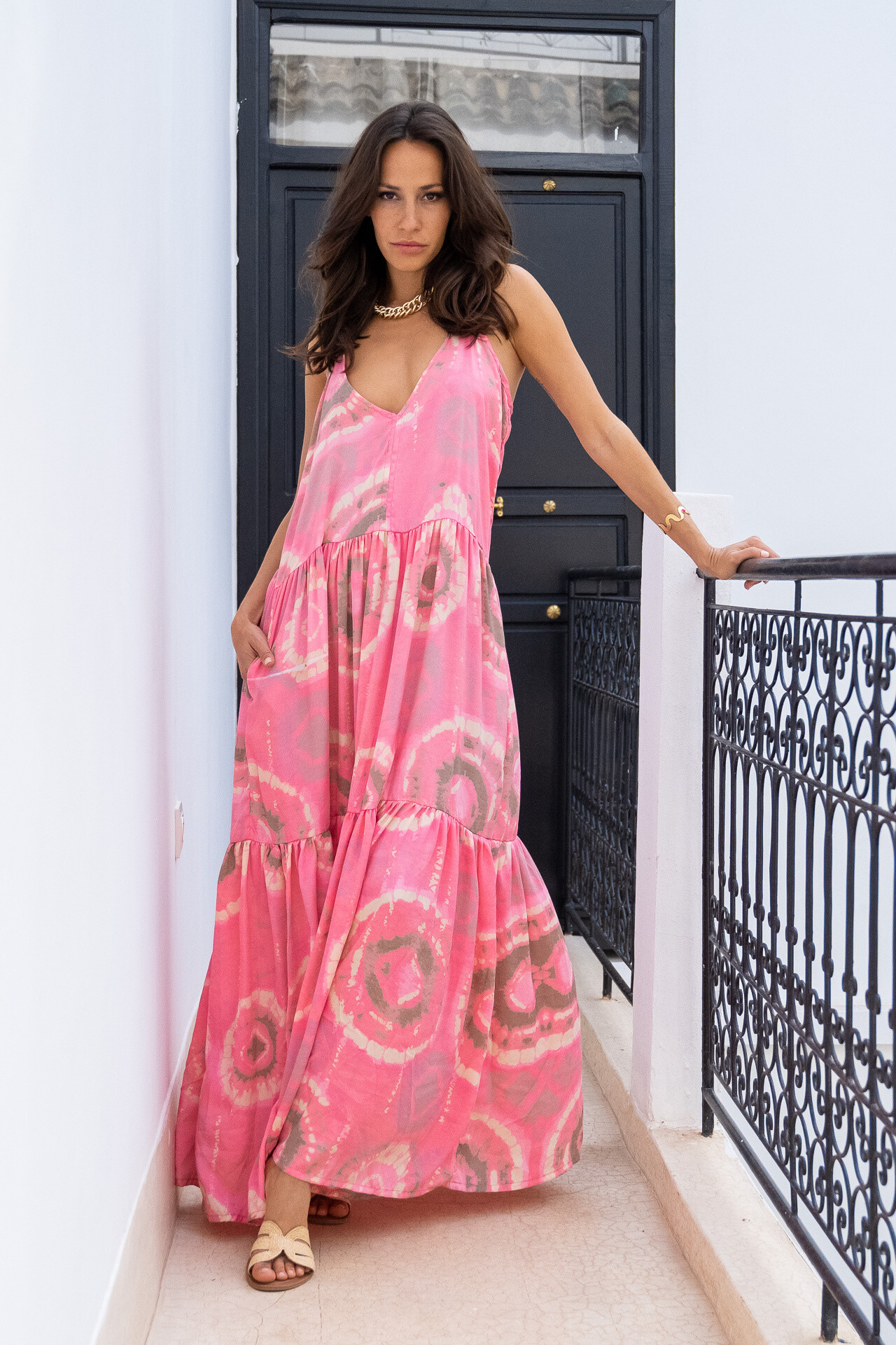 Mayorista Gold & Silver - vestidos VERSO viscosa estampada tocada con seda