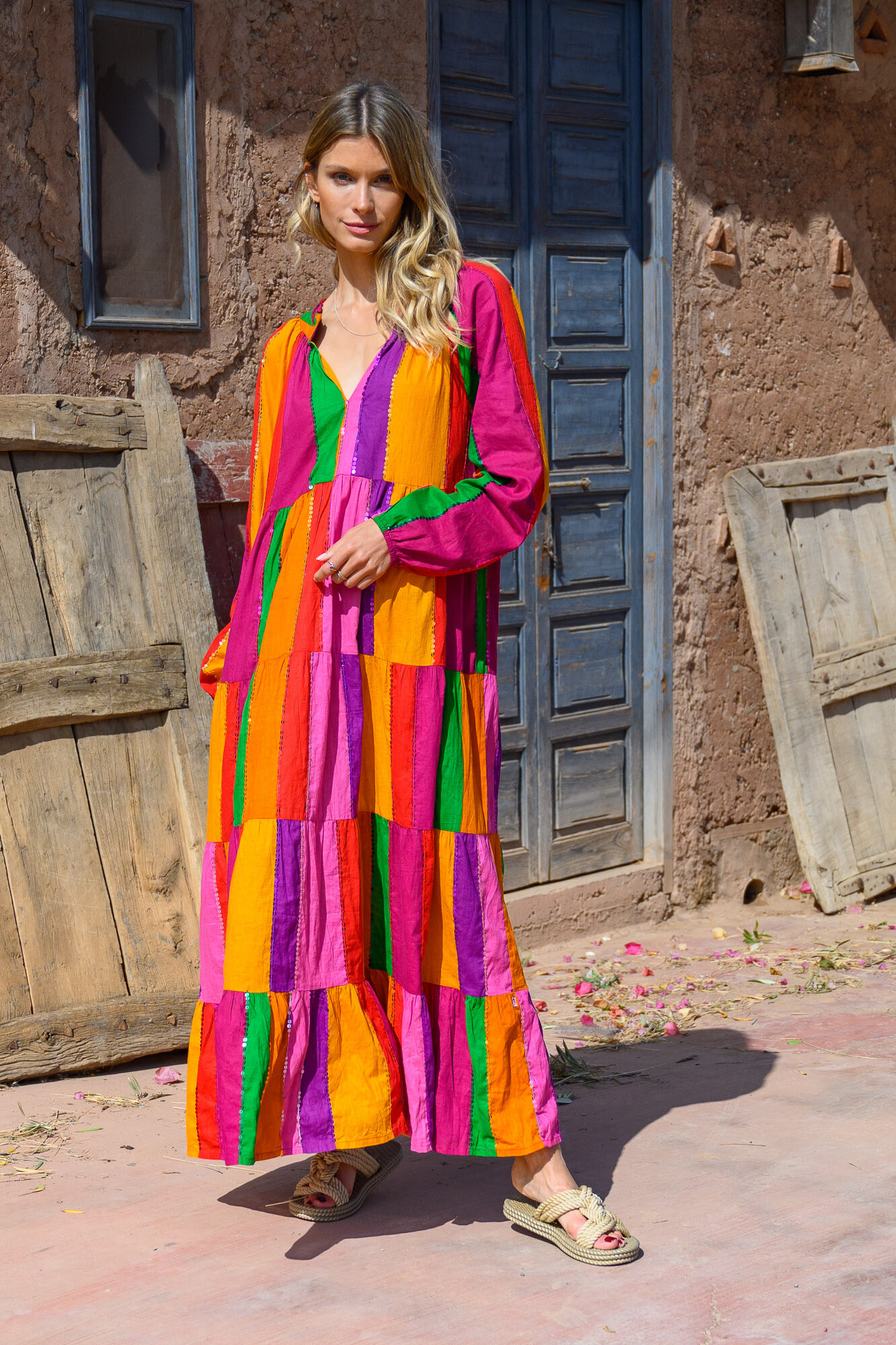 Mayorista Gold & Silver - Vestido largo de lentejuelas Seychell