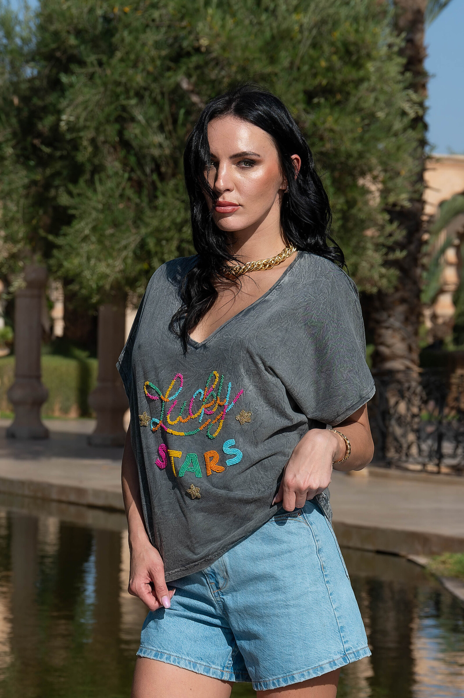 Großhändler Gold & Silver - Lucky Pearl T-Shirt kurze Ärmel