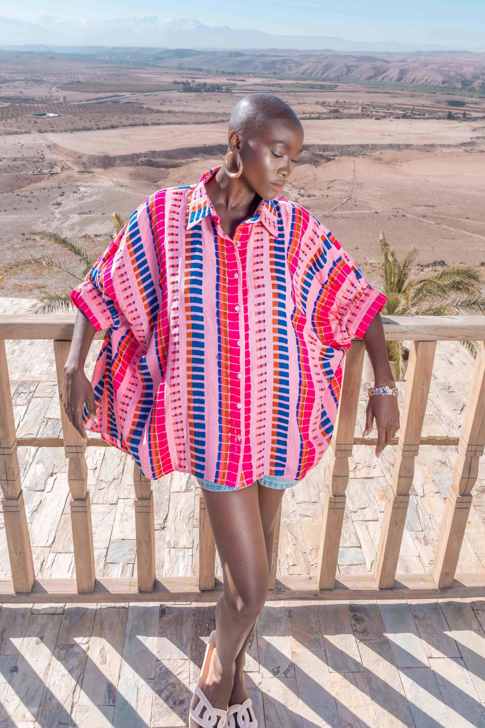 Mayorista Gold & Silver - Blusa Rayada Oversize Siena