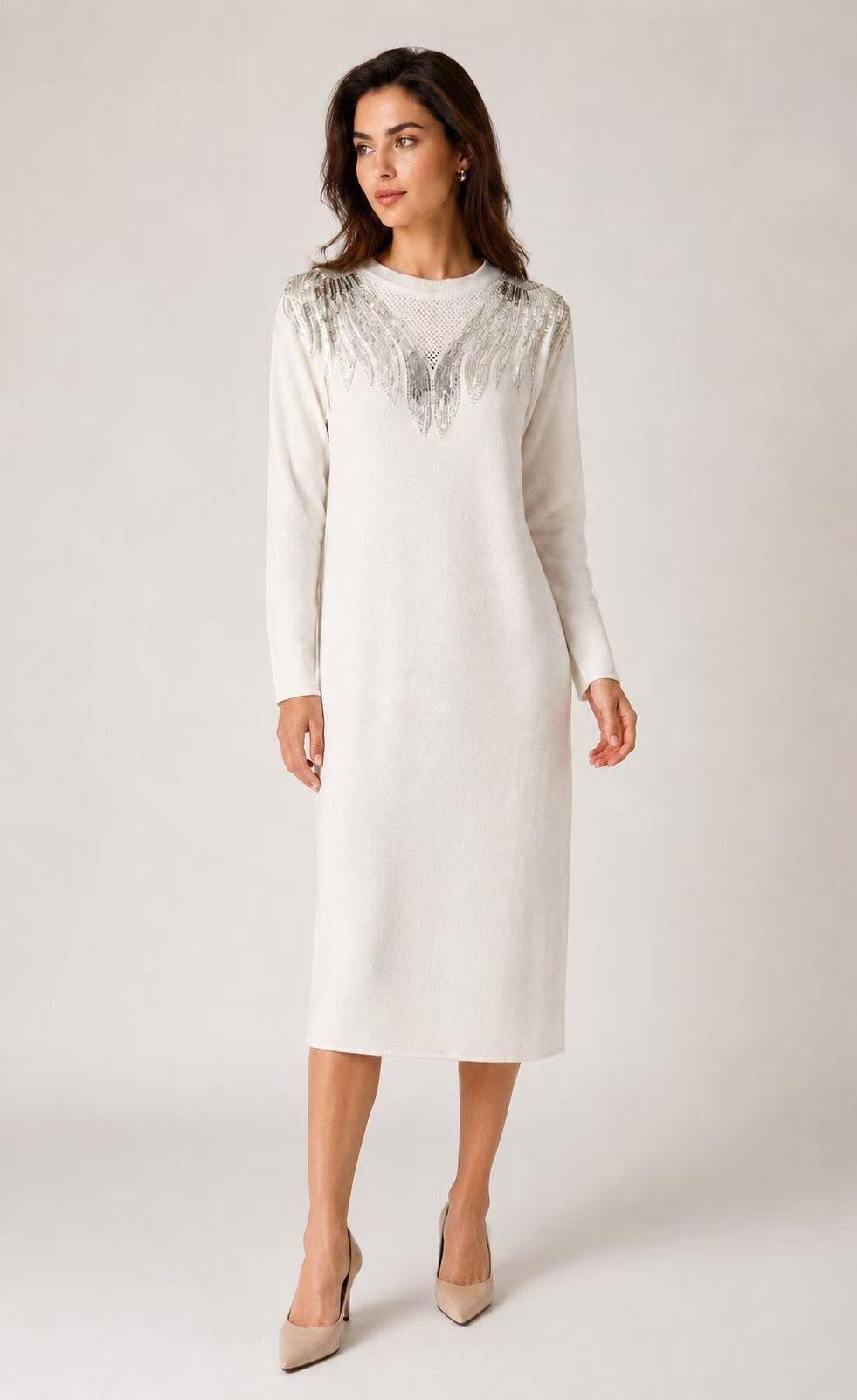 Mayorista Golden Days - G&D - Vestido de punto midi bordado