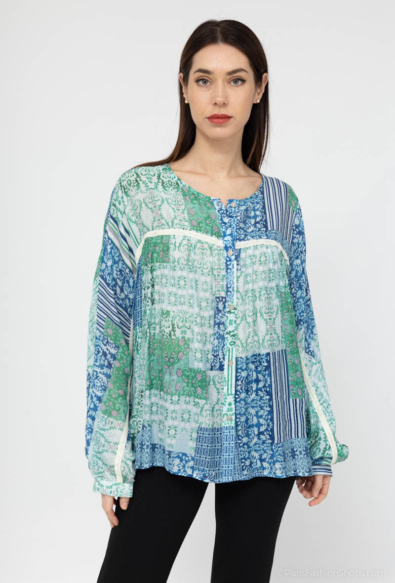 Grossiste Golden Live - Blouse imprimée
