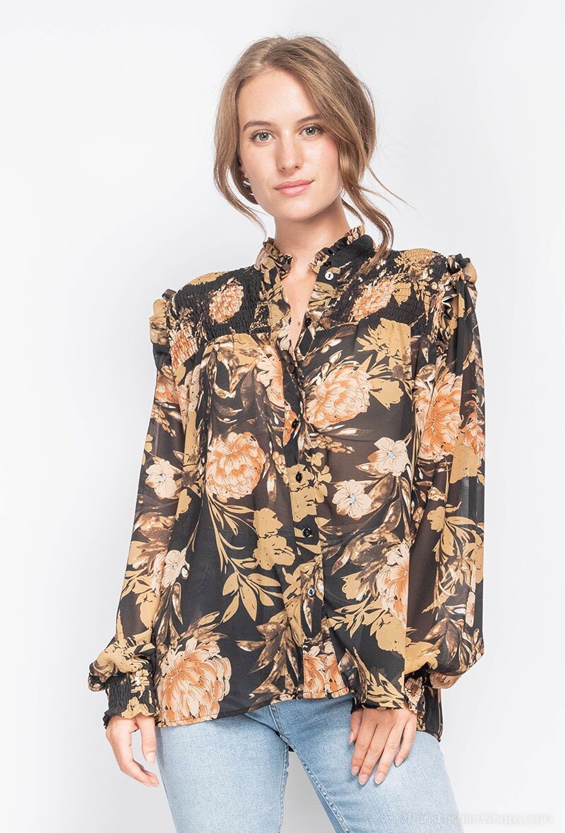 Grossiste Golden Live - Chemise fluide imprimée