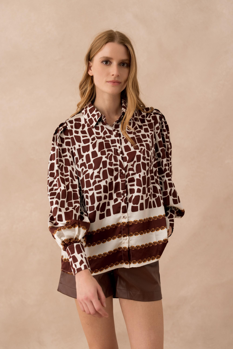 Grossiste Golden Live - Chemise satinée imprimée