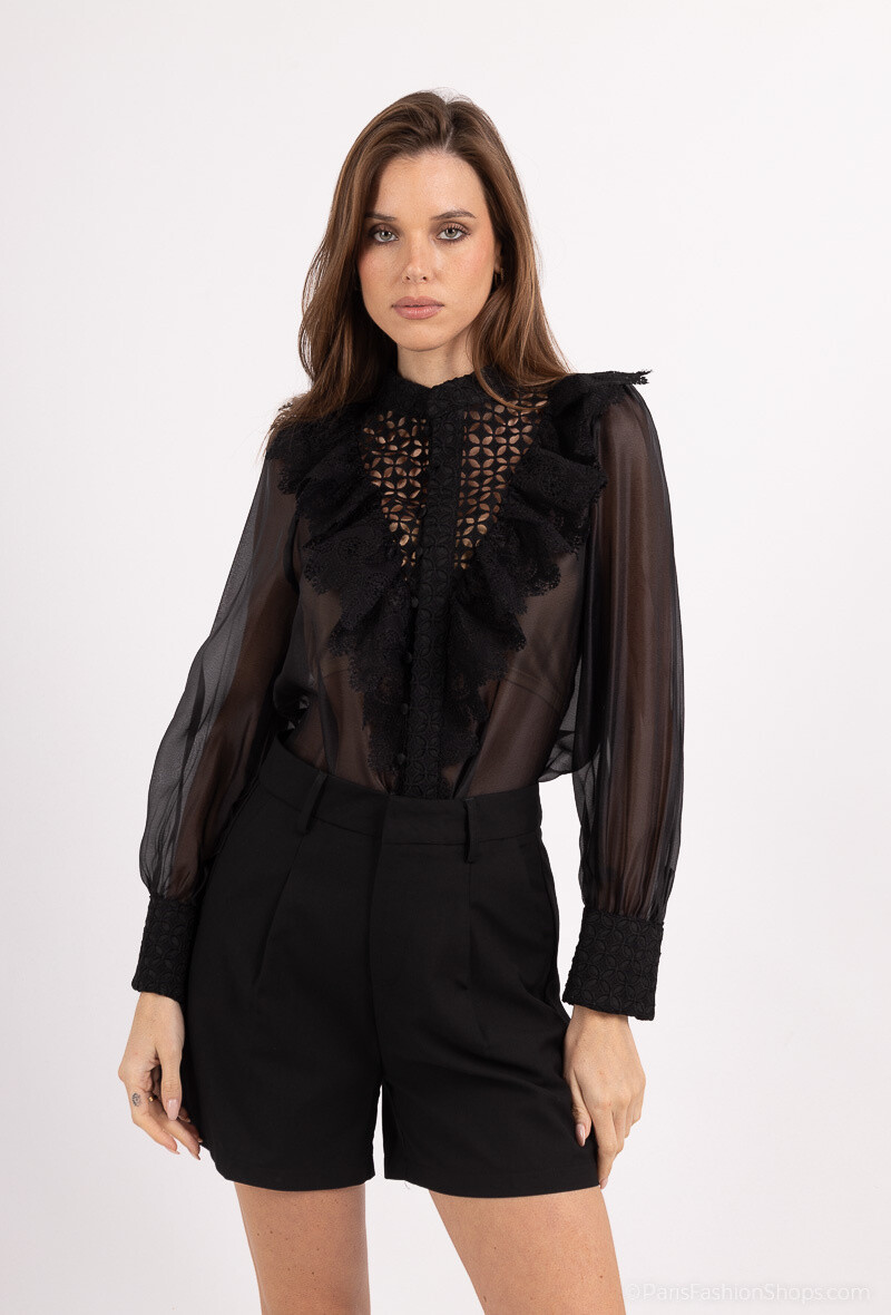 Grossiste Golden Live - Chemise en dentelle transparente