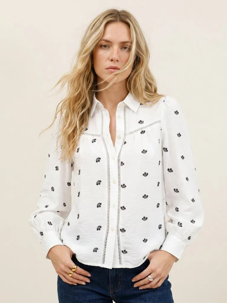 Grossiste Golden Live - Chemise douce ajourée avec broderies