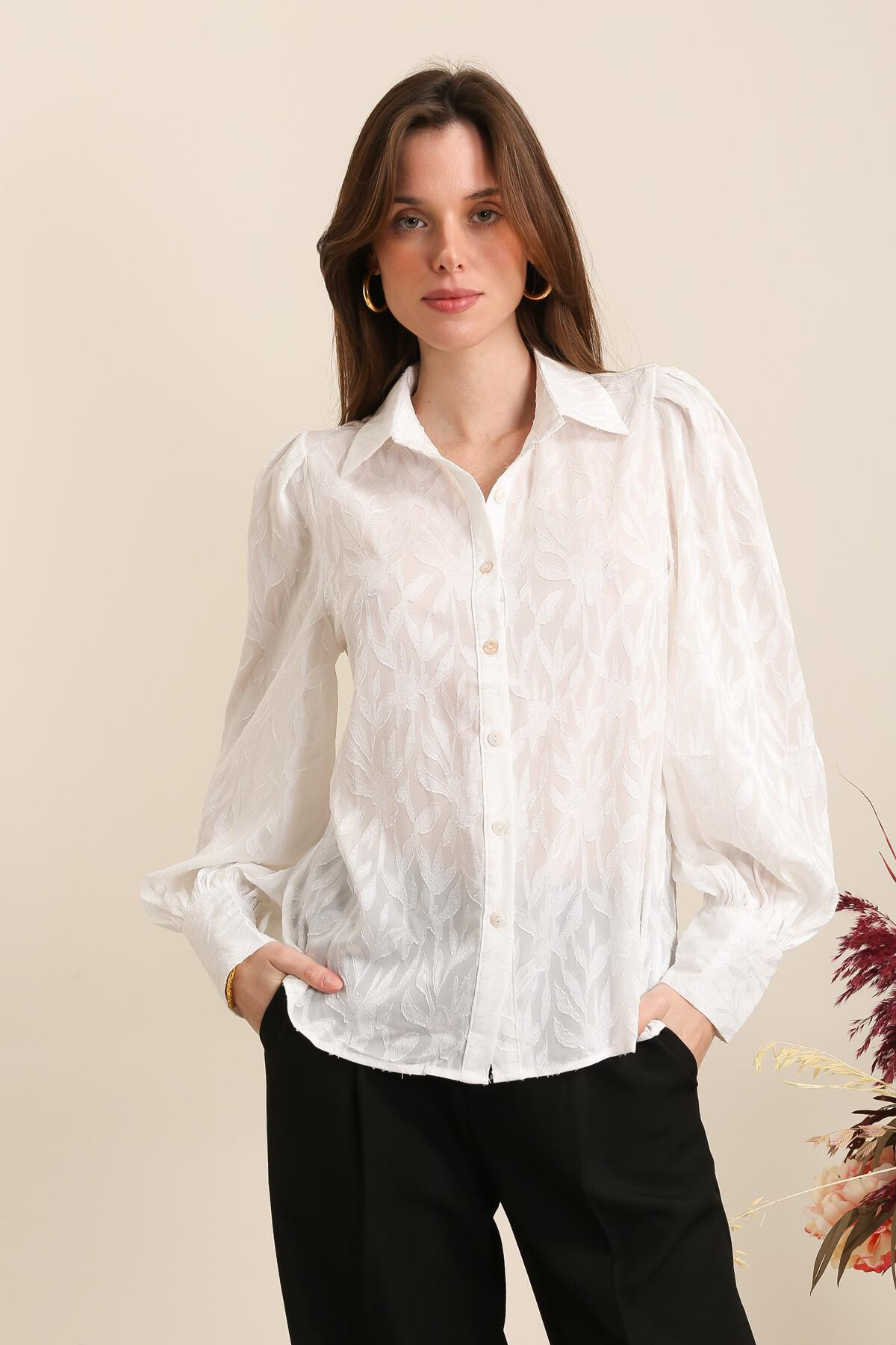 Wholesaler Golden Live - Textured Sheer Shirt