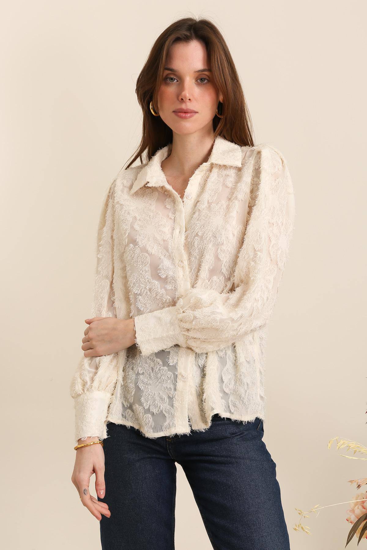 Wholesaler Golden Live - Fringed floral shirt