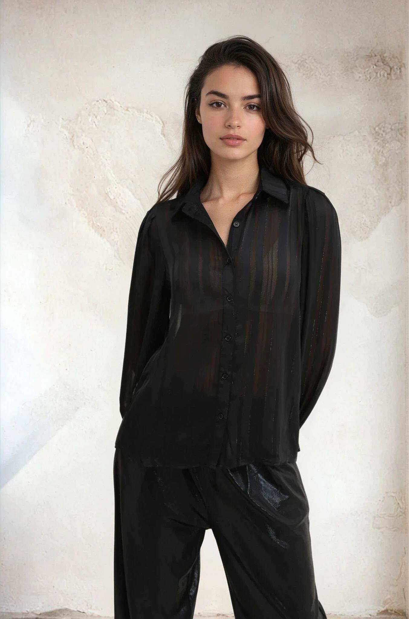 Mayorista Golden Live - Camisa de rayas verticales