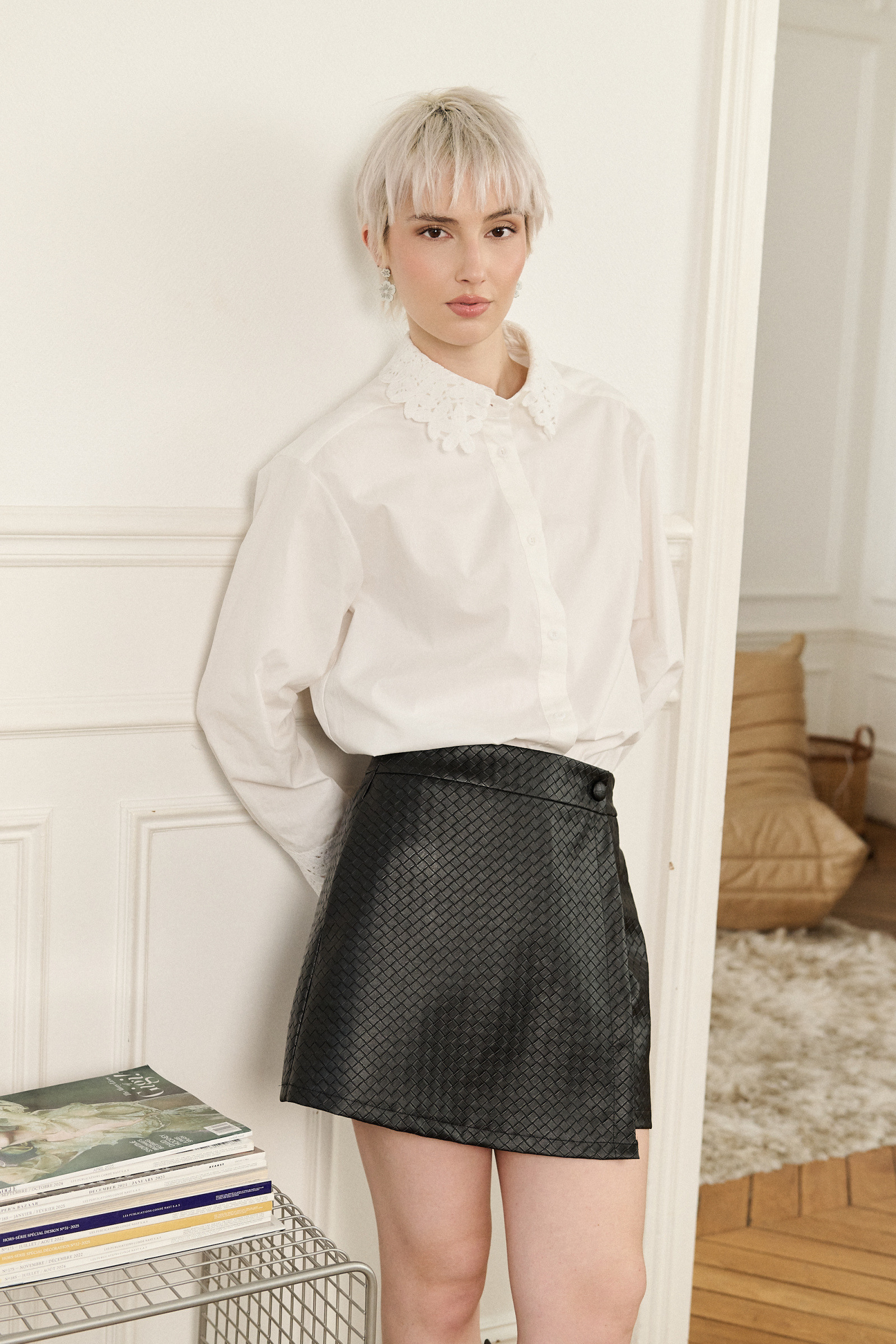 Wholesaler Golden Live - Shirt with embroidered lace collar and cuffs