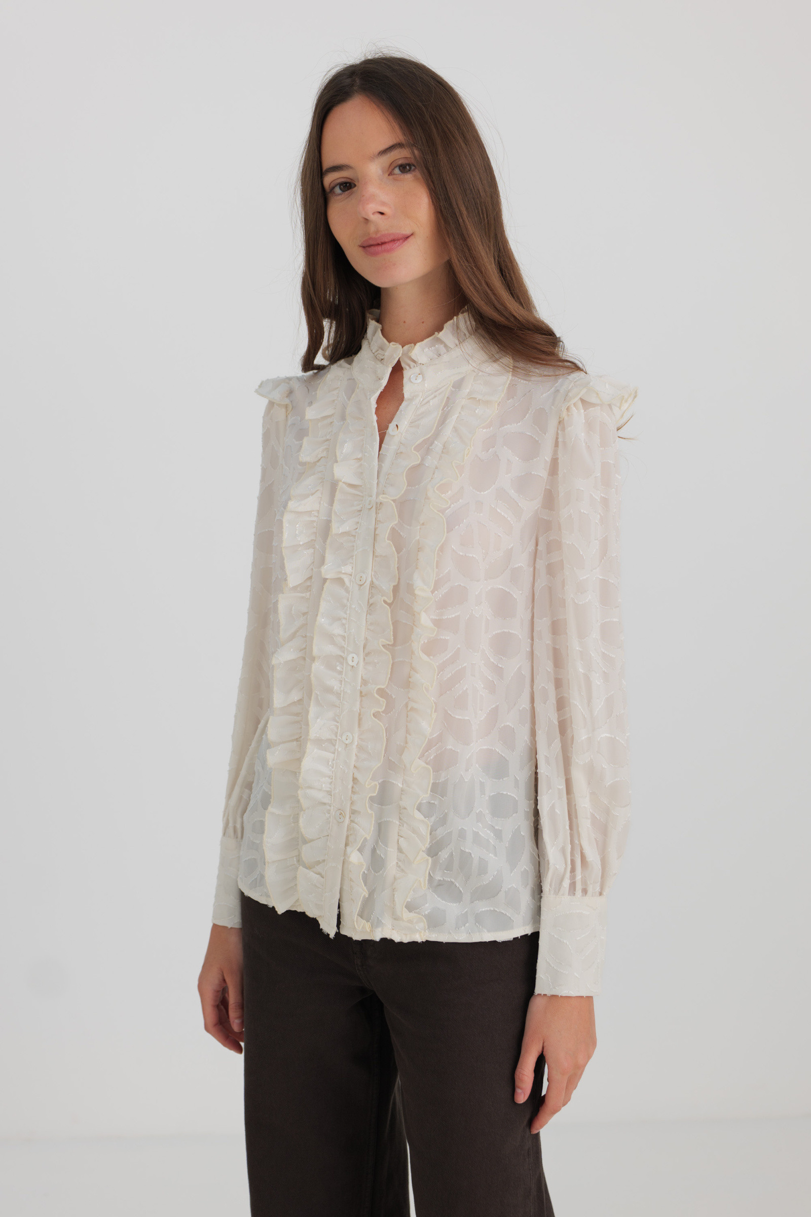 Mayorista Golden Live - Camisa con cuello de chorrera con volantes