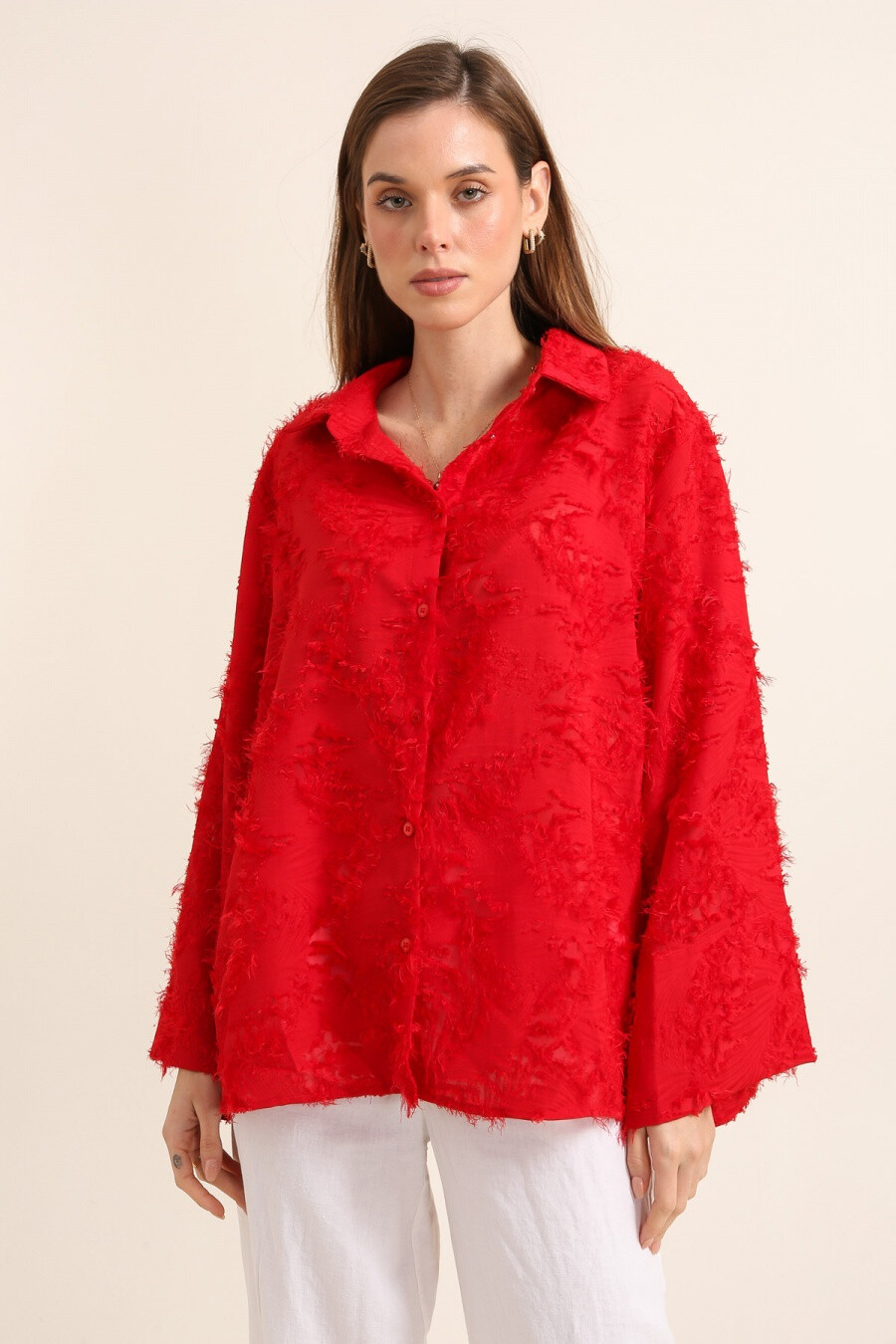 Wholesaler Golden Live - Plain shirt with fringe