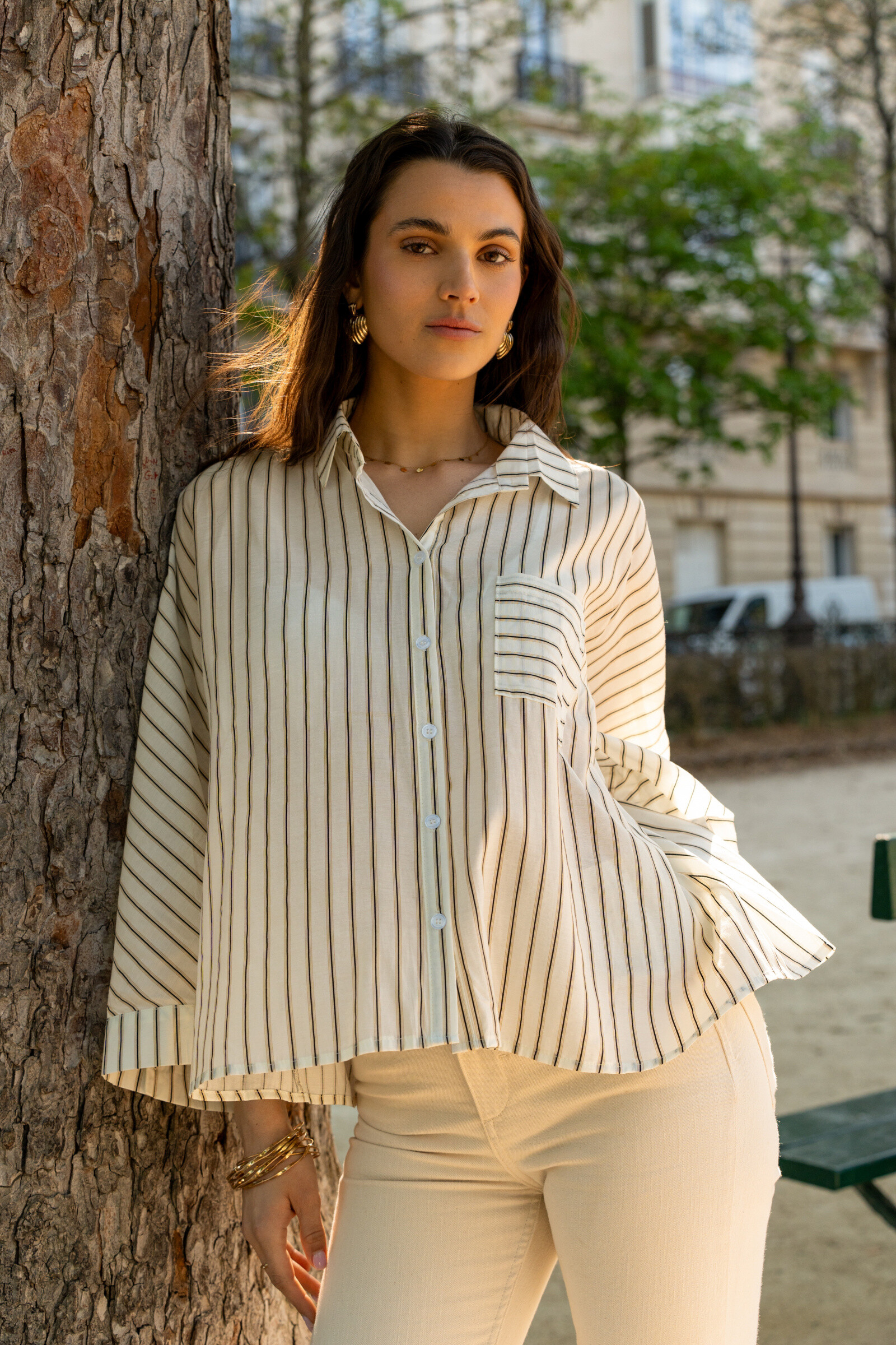 Wholesaler Golden Live - Shirt over striped