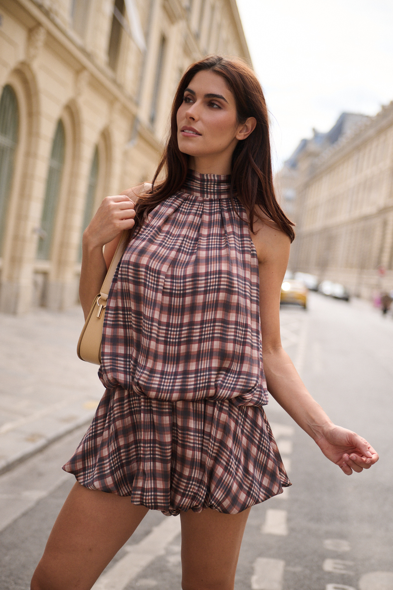 Grossiste Golden Live - Combinaison short fluide tartan