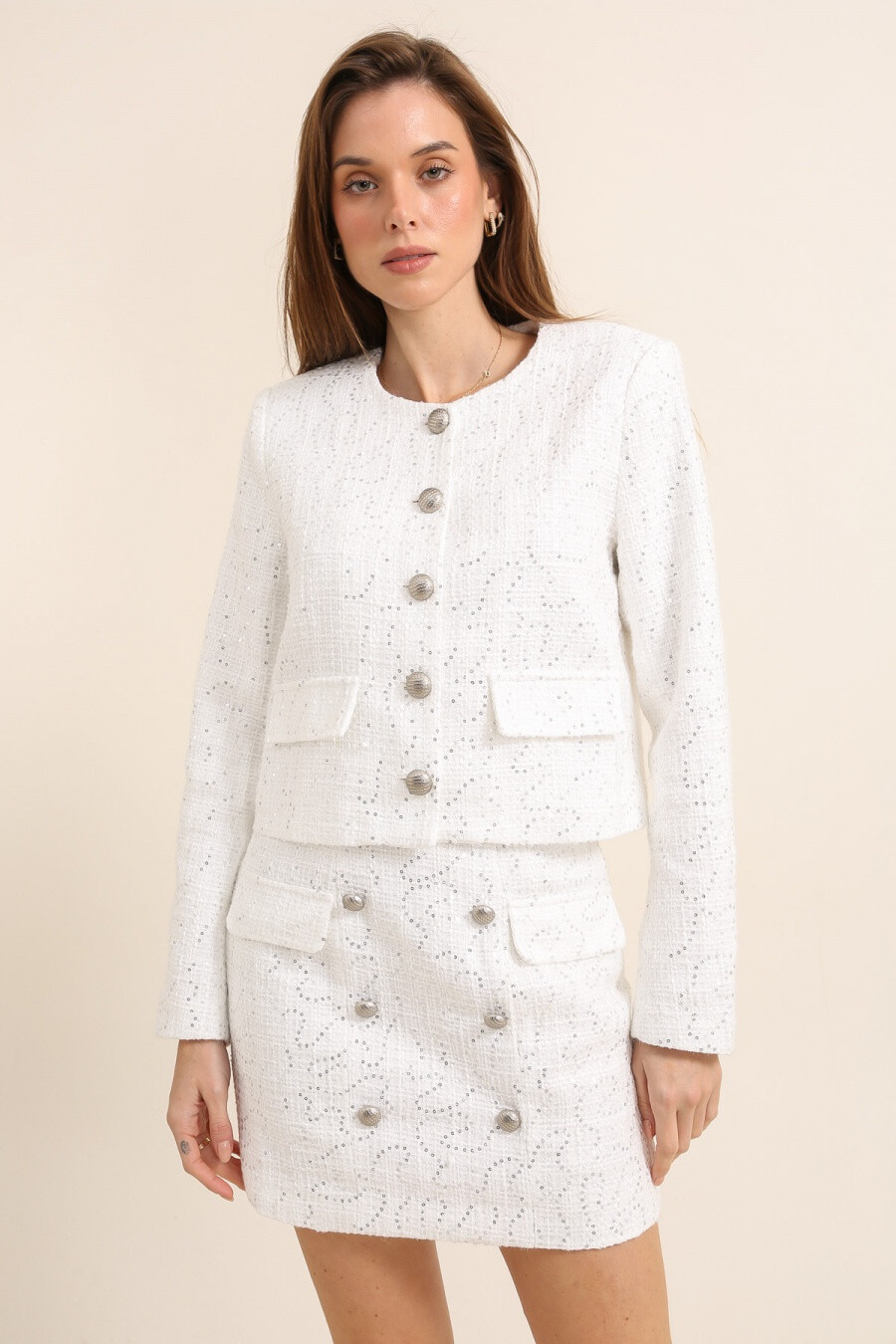 Wholesaler Golden Live - Tweed skirt set