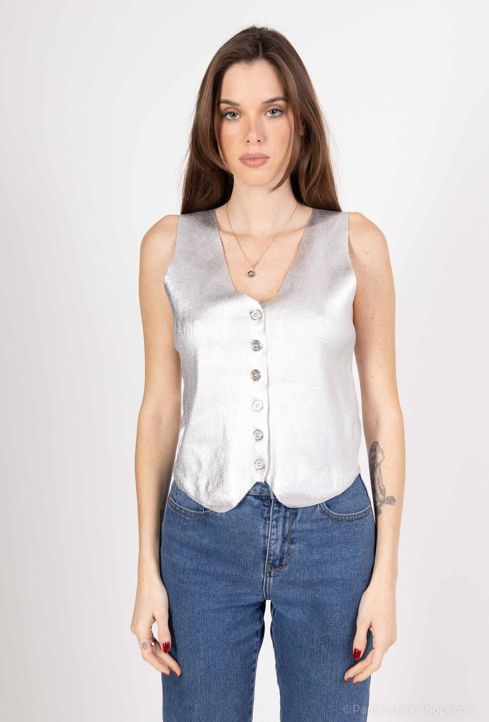 Wholesaler Golden Live - Silver sleeveless vest