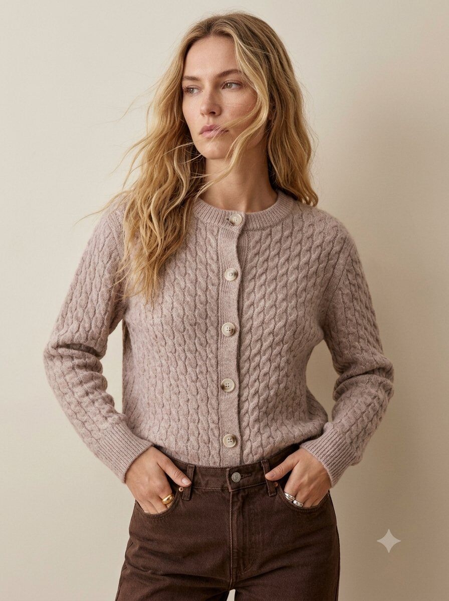 Grossiste Golden Live - Gilet torsadé manches longues