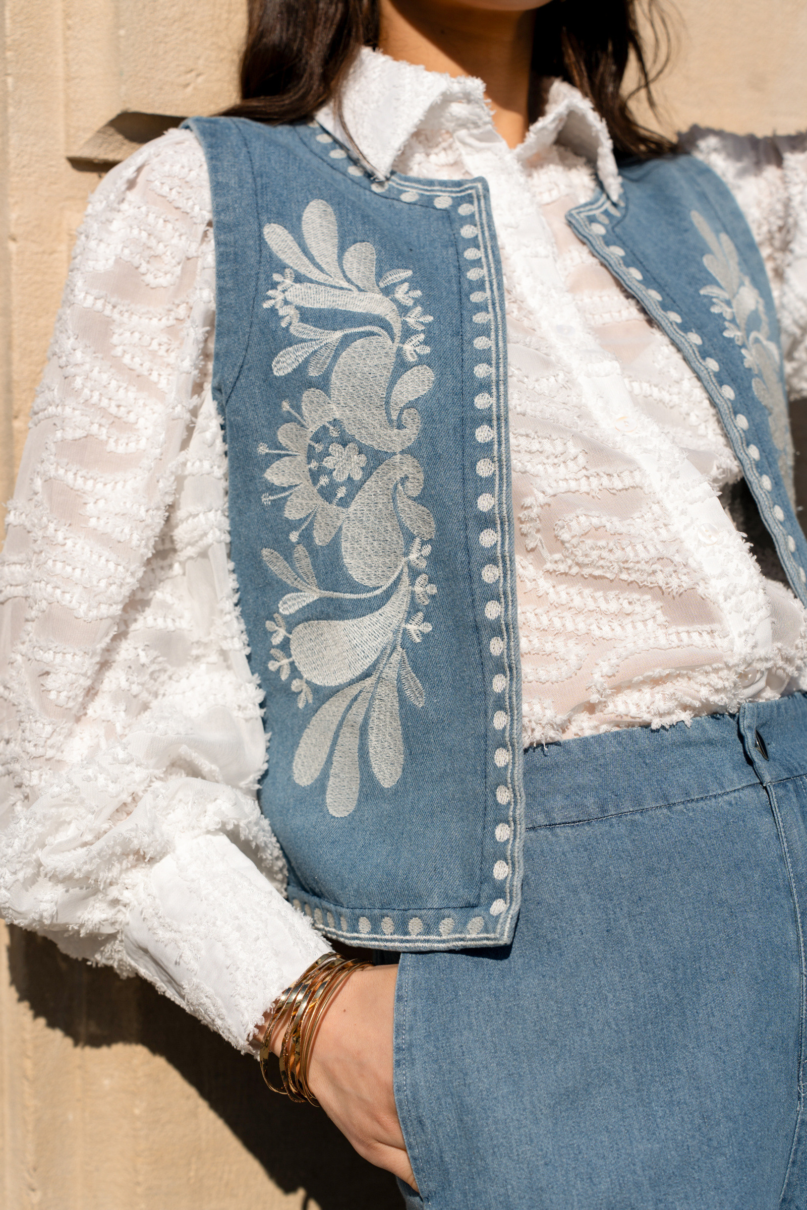 Wholesaler Golden Live - Sleeveless denim vest