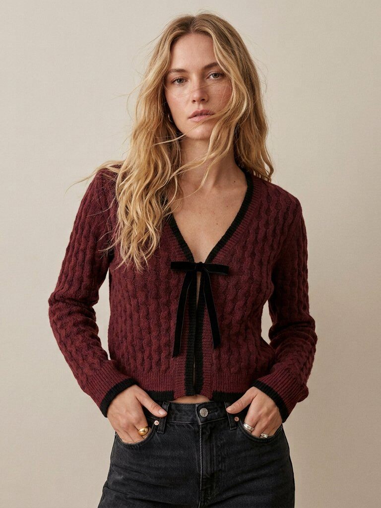 Wholesaler Golden Live - Knit tie-front cardigan