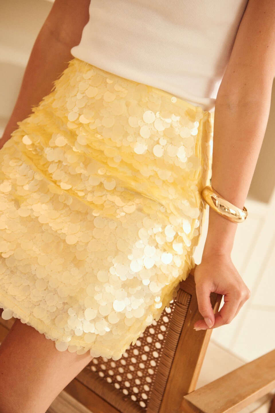 Mayorista Golden Live - Falda de lentejuelas