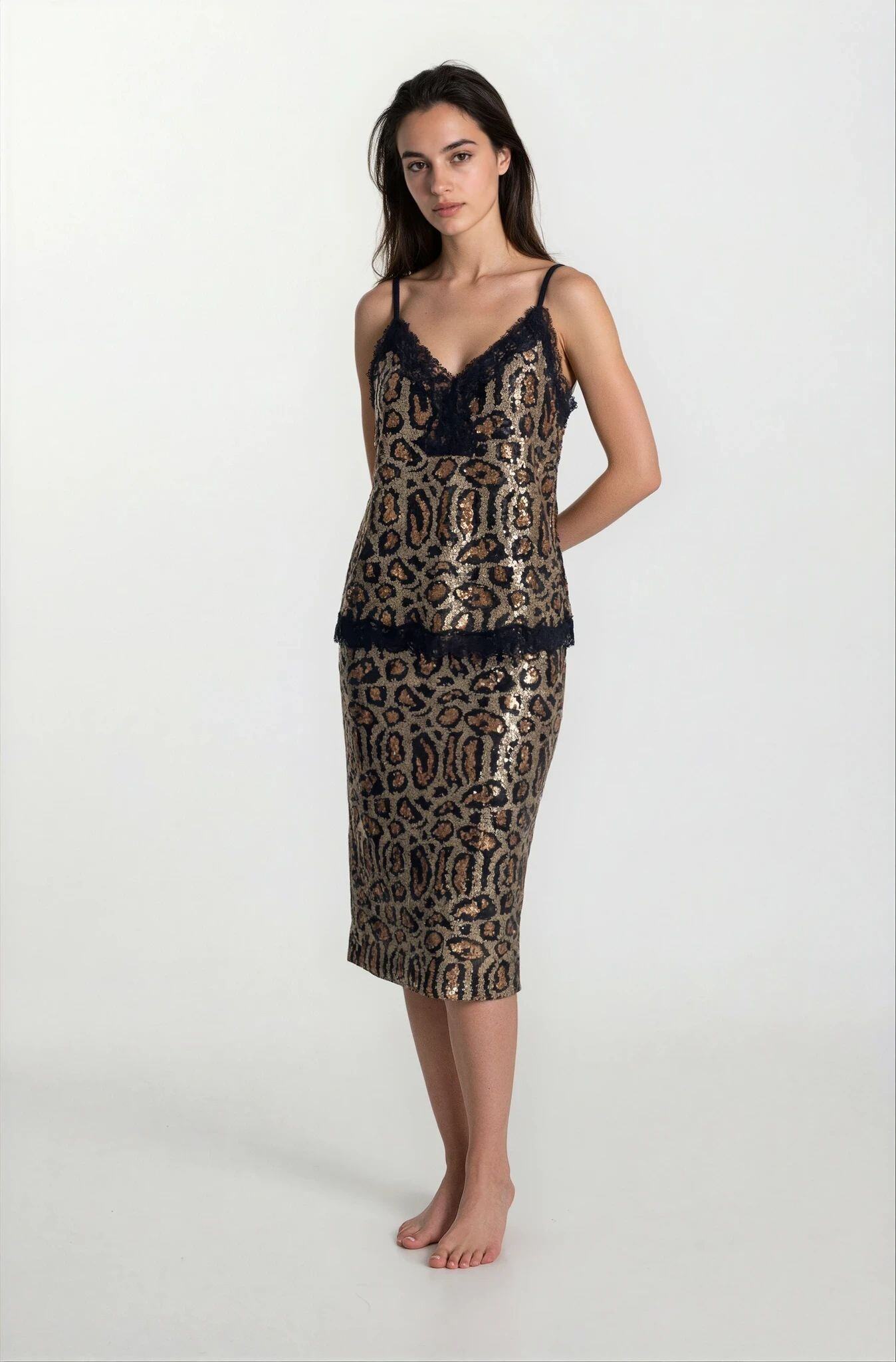 Wholesaler Golden Live - Shiny leopard skirt