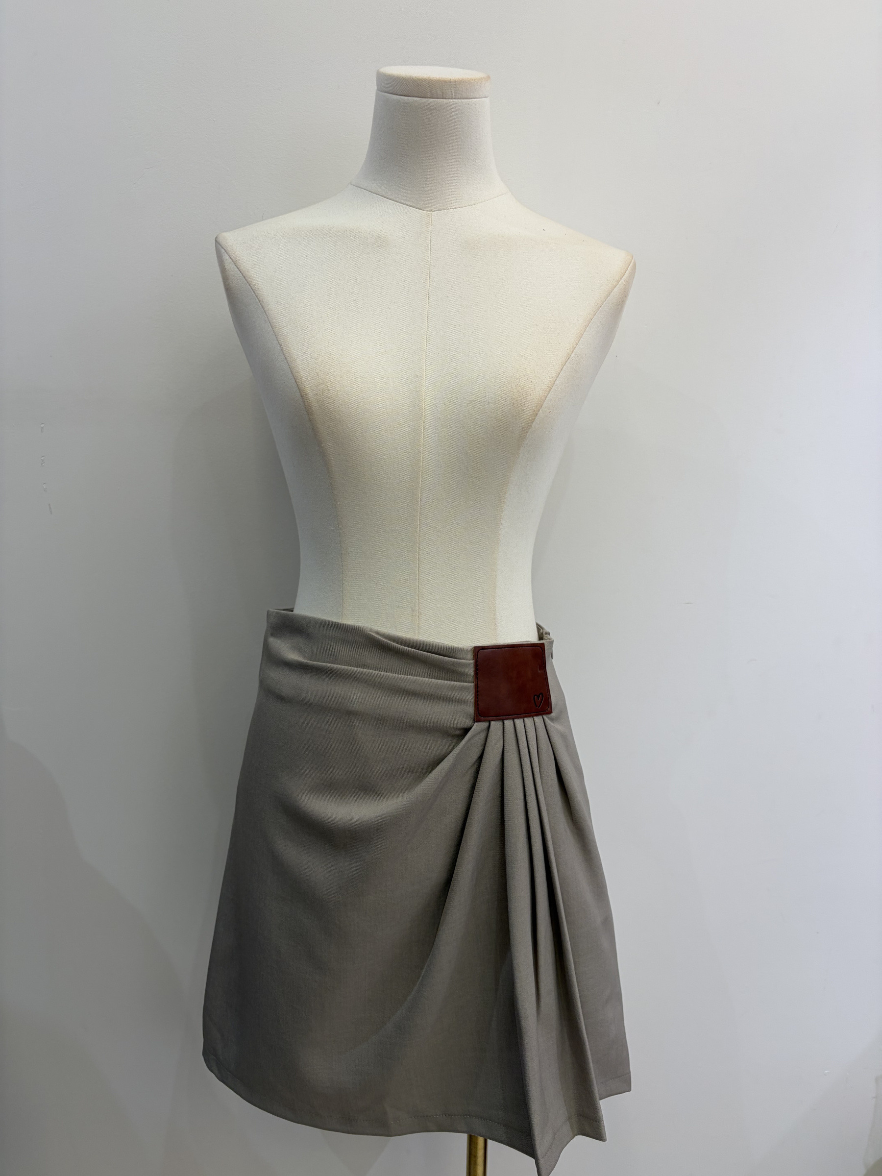 Wholesaler Golden Live - Short draped skirt with leather detail