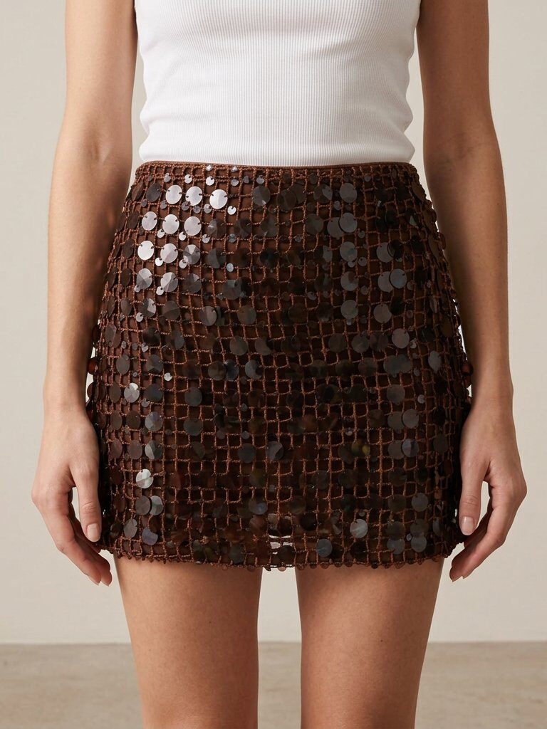 Mayorista Golden Live - Falda de lentejuelas