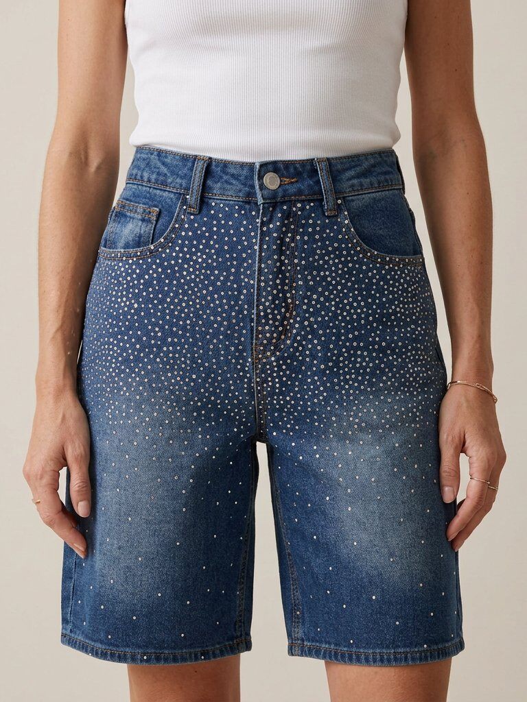 Wholesaler Golden Live - Capri pants with rhinestones