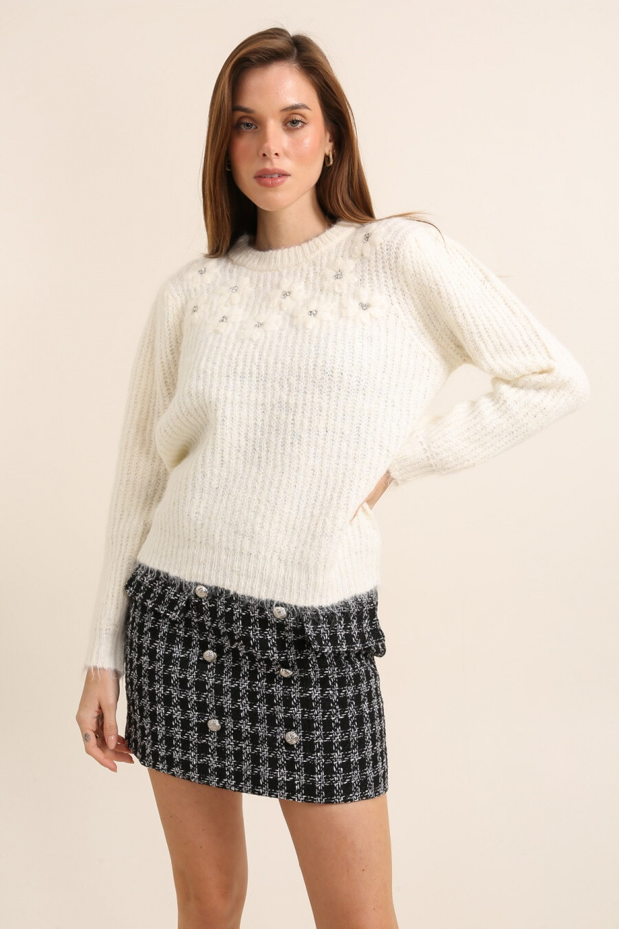 Wholesaler Golden Live - Soft sweater with flowers