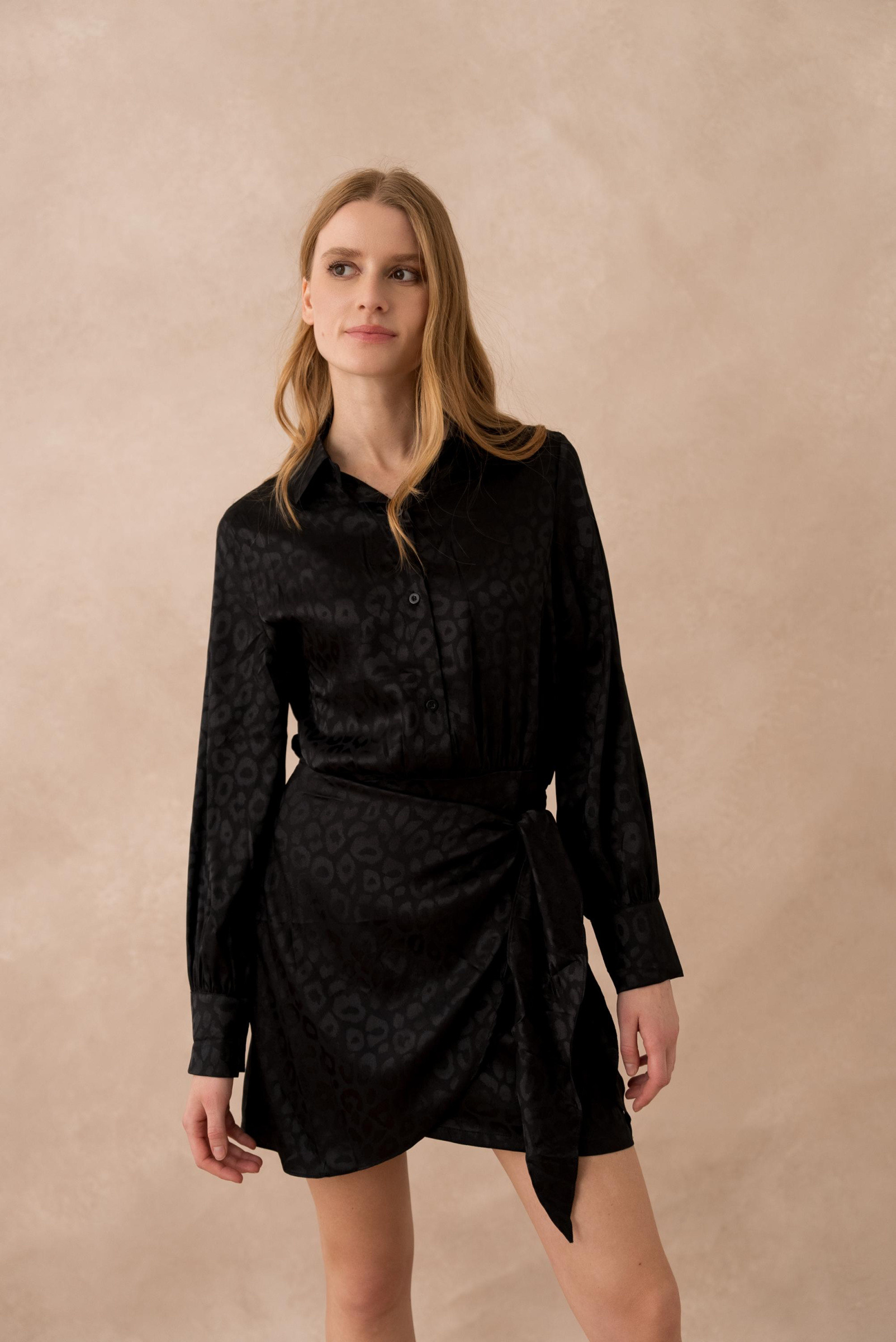 Mayorista Golden Live - Vestido camisero con estampado de leopardo