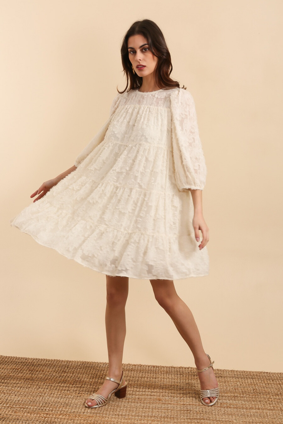 Wholesaler Golden Live - Round collar dress with fringe